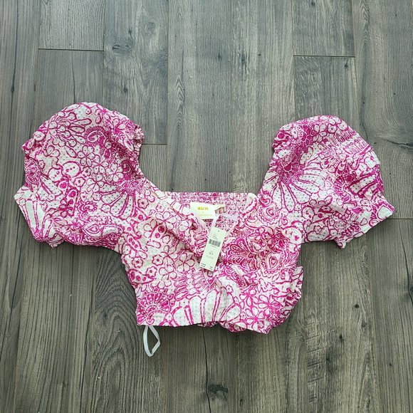 Anthropologie Tops - New Anthropologie Maeve Crop Tie-Back Blouse